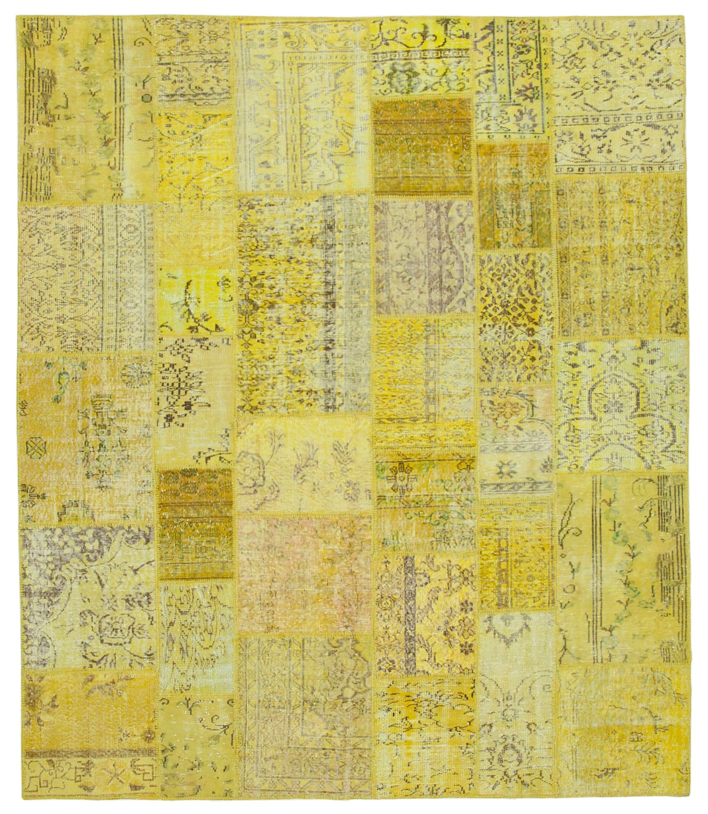 8x10 Yellow Patchwork Rug - 12256