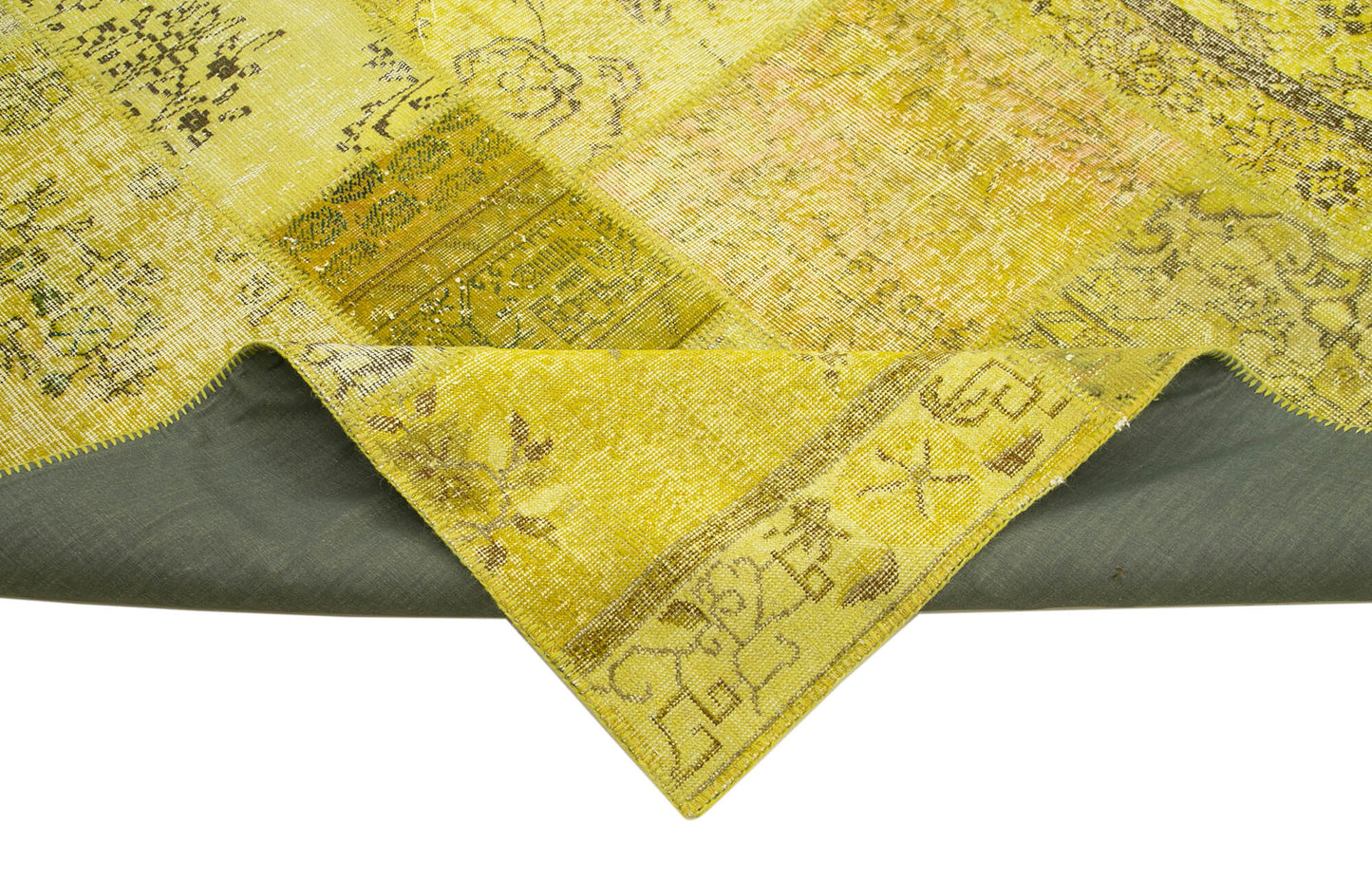 8x10 Yellow Patchwork Rug - 12256