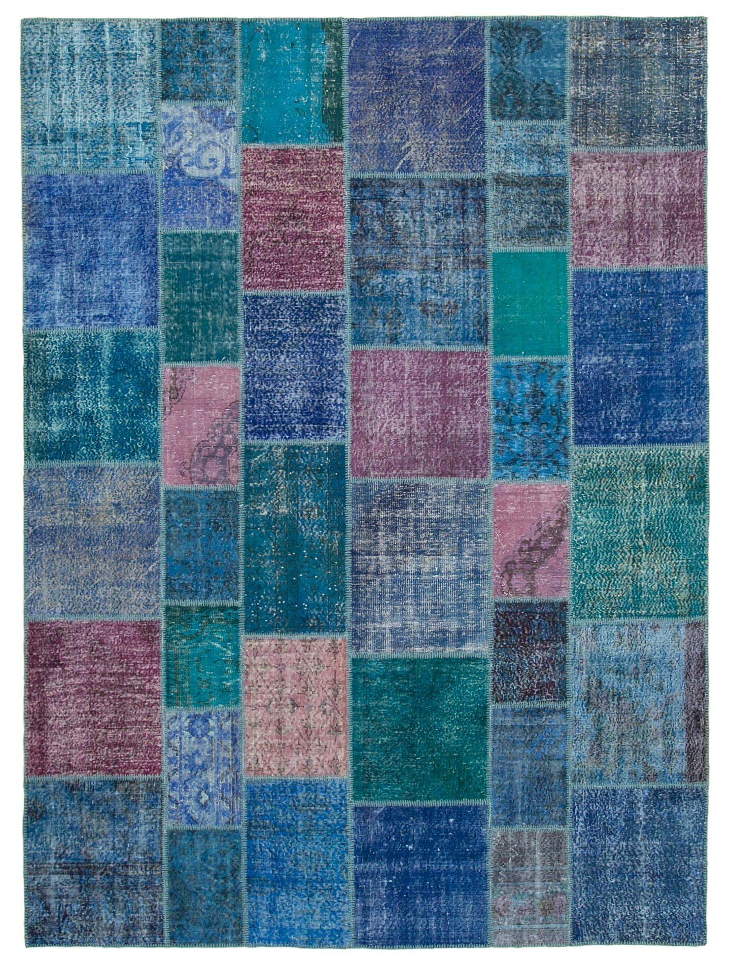 8x12 Blue Patchwork Rug- 12357