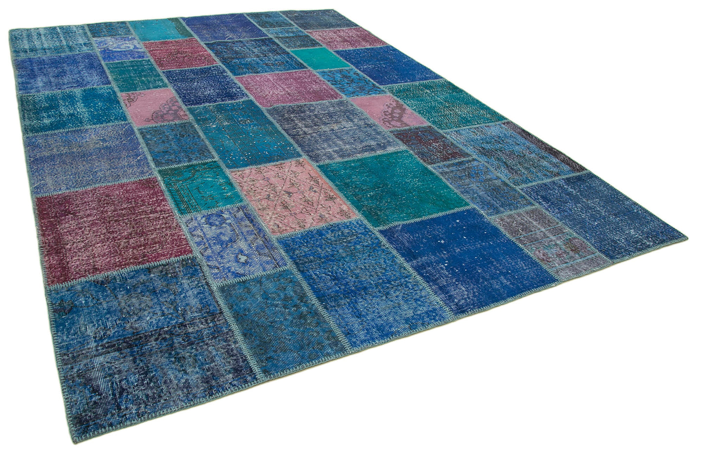 8x12 Blue Patchwork Rug- 12357