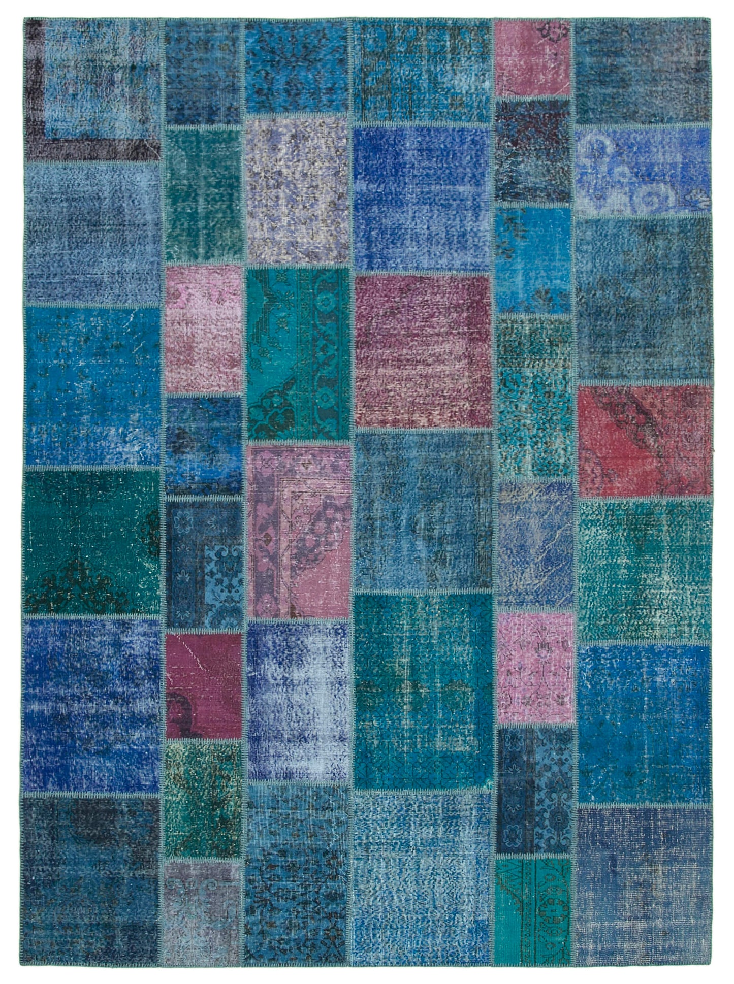 8x12 Blue Patchwork Rug- 12363