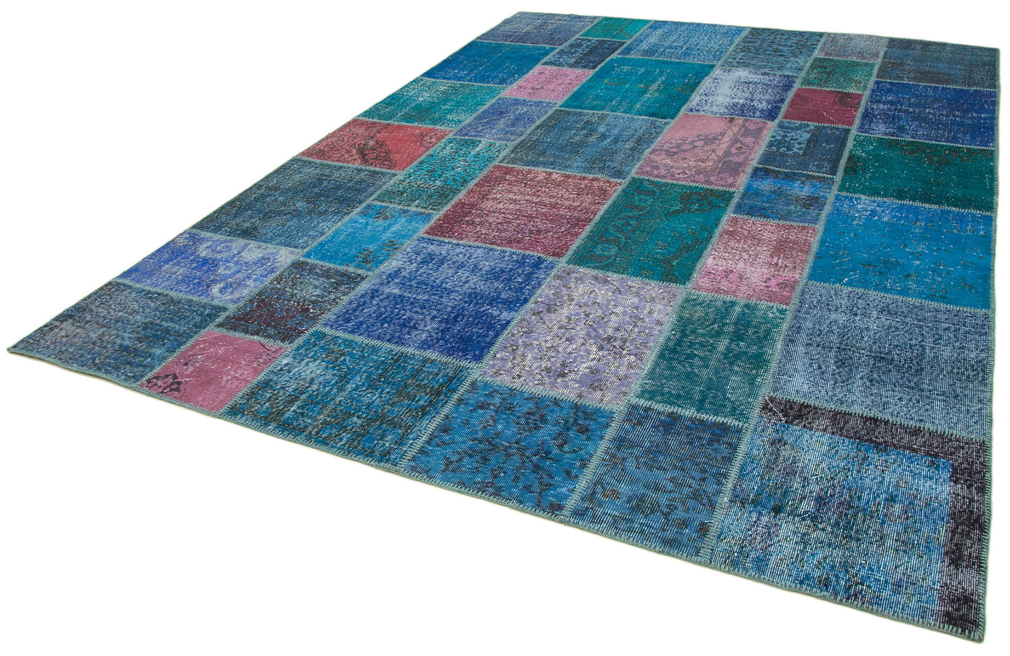 8x12 Blue Patchwork Rug- 12363