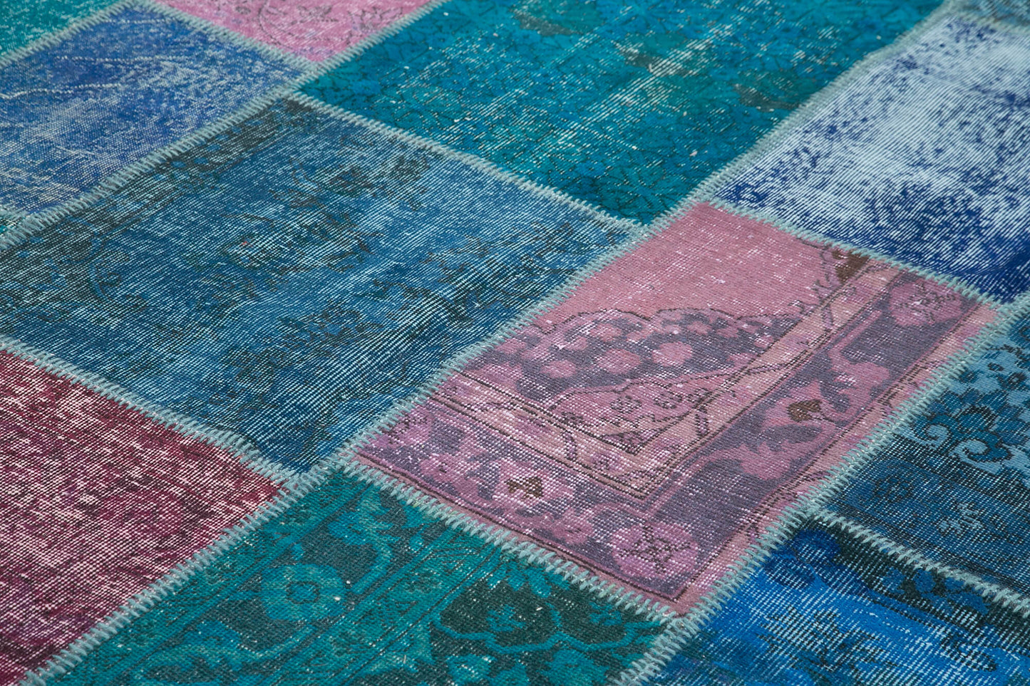 8x12 Blue Patchwork Rug- 12363