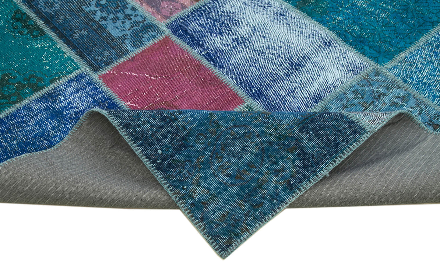 8x12 Blue Patchwork Rug- 12363