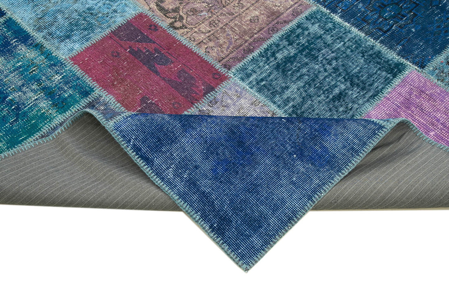 8x10 Blue Patchwork Rug - 12486