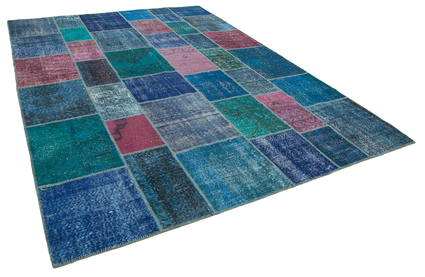 8x12 Blue Patchwork Rug- 17725