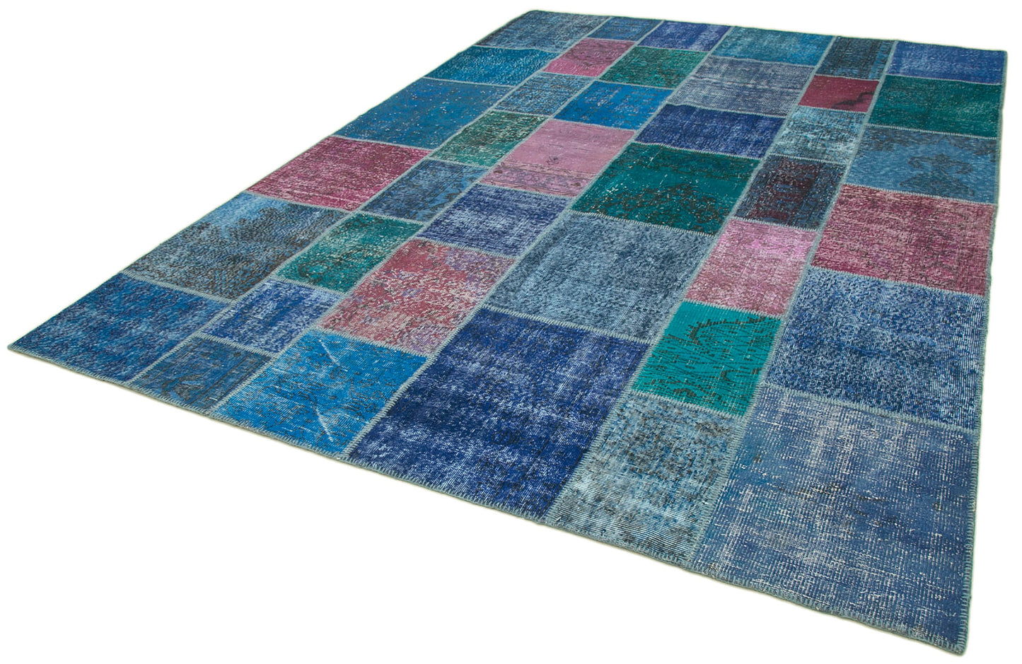 8x12 Blue Patchwork Rug- 17725