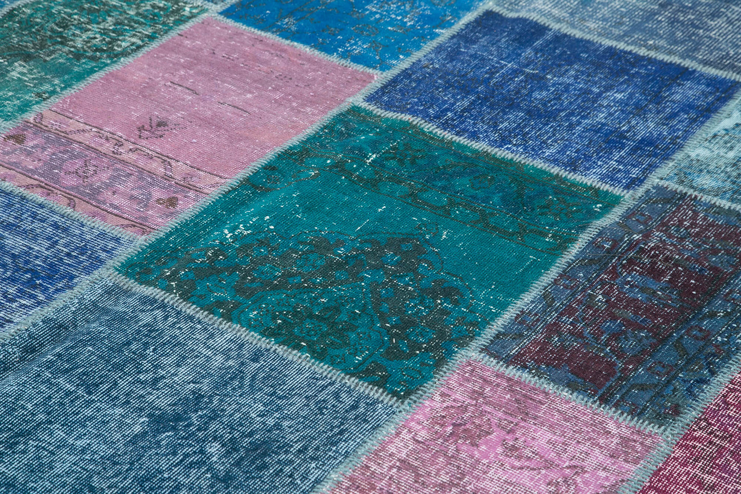 8x12 Blue Patchwork Rug- 17725