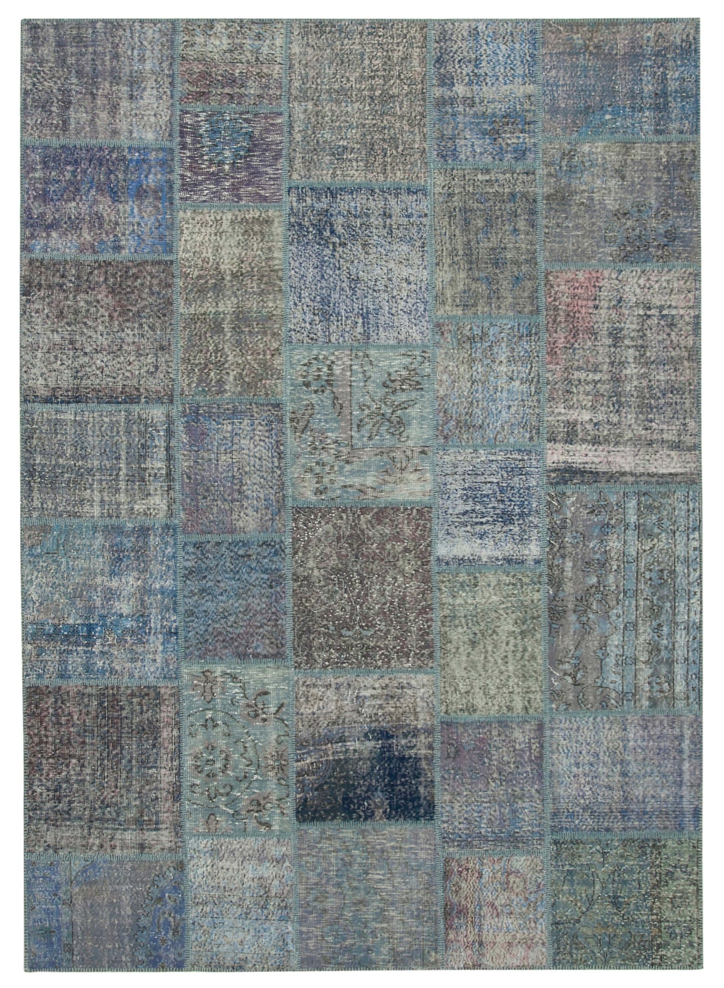 8x12 Blue Patchwork Rug- 19983