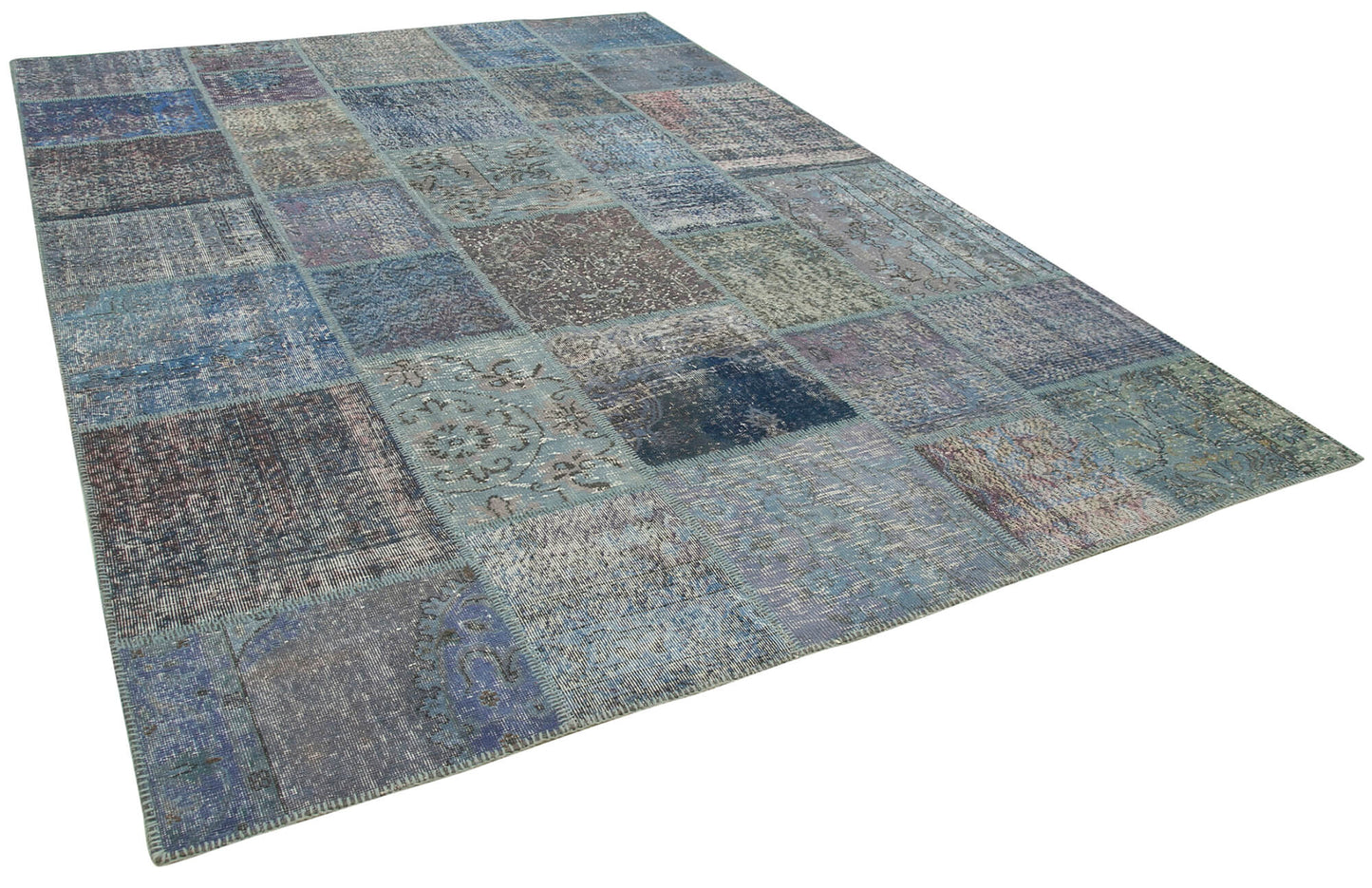 8x12 Blue Patchwork Rug- 19983