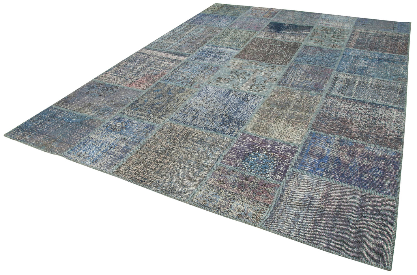 8x12 Blue Patchwork Rug- 19983