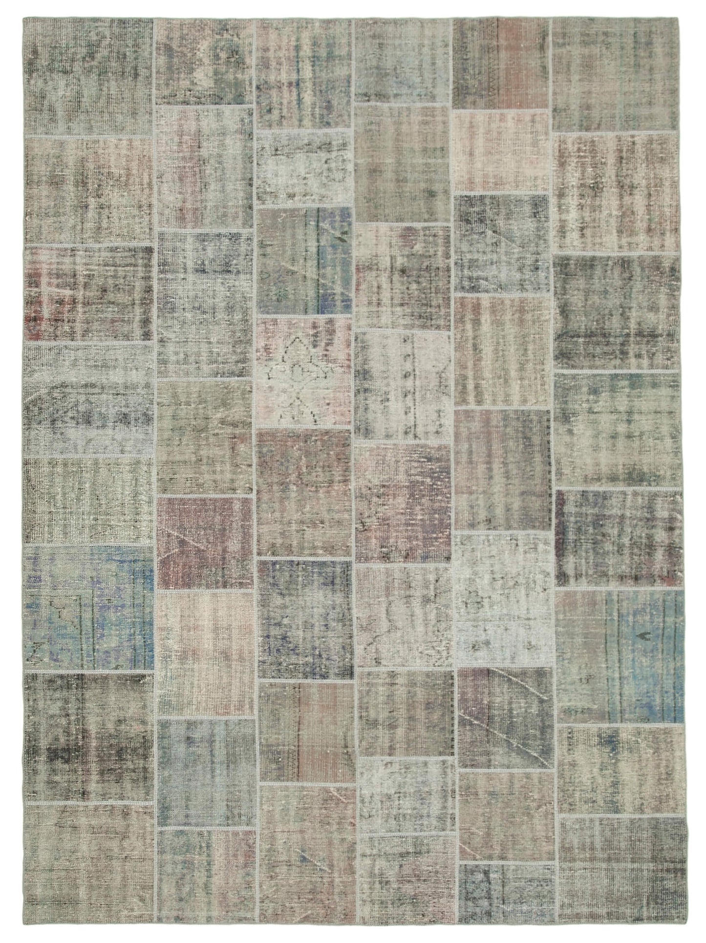 8x12 Grey Patchwork Rug- 20011