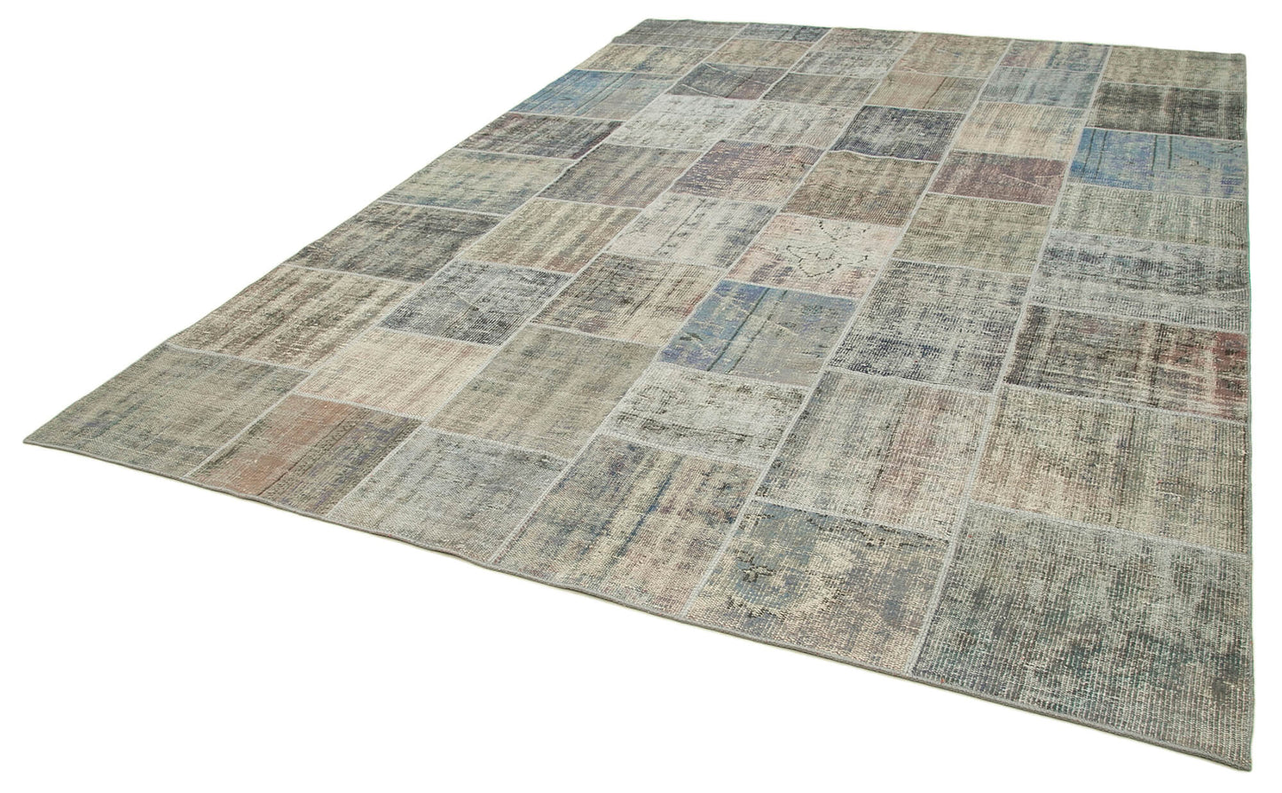 8x12 Grey Patchwork Rug- 20011