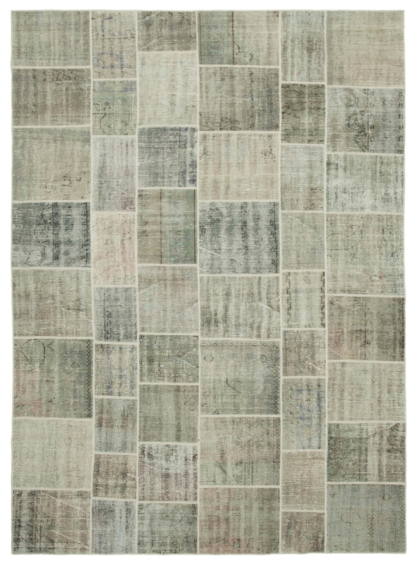 8x11  Grey Patchwork Rug- 20015