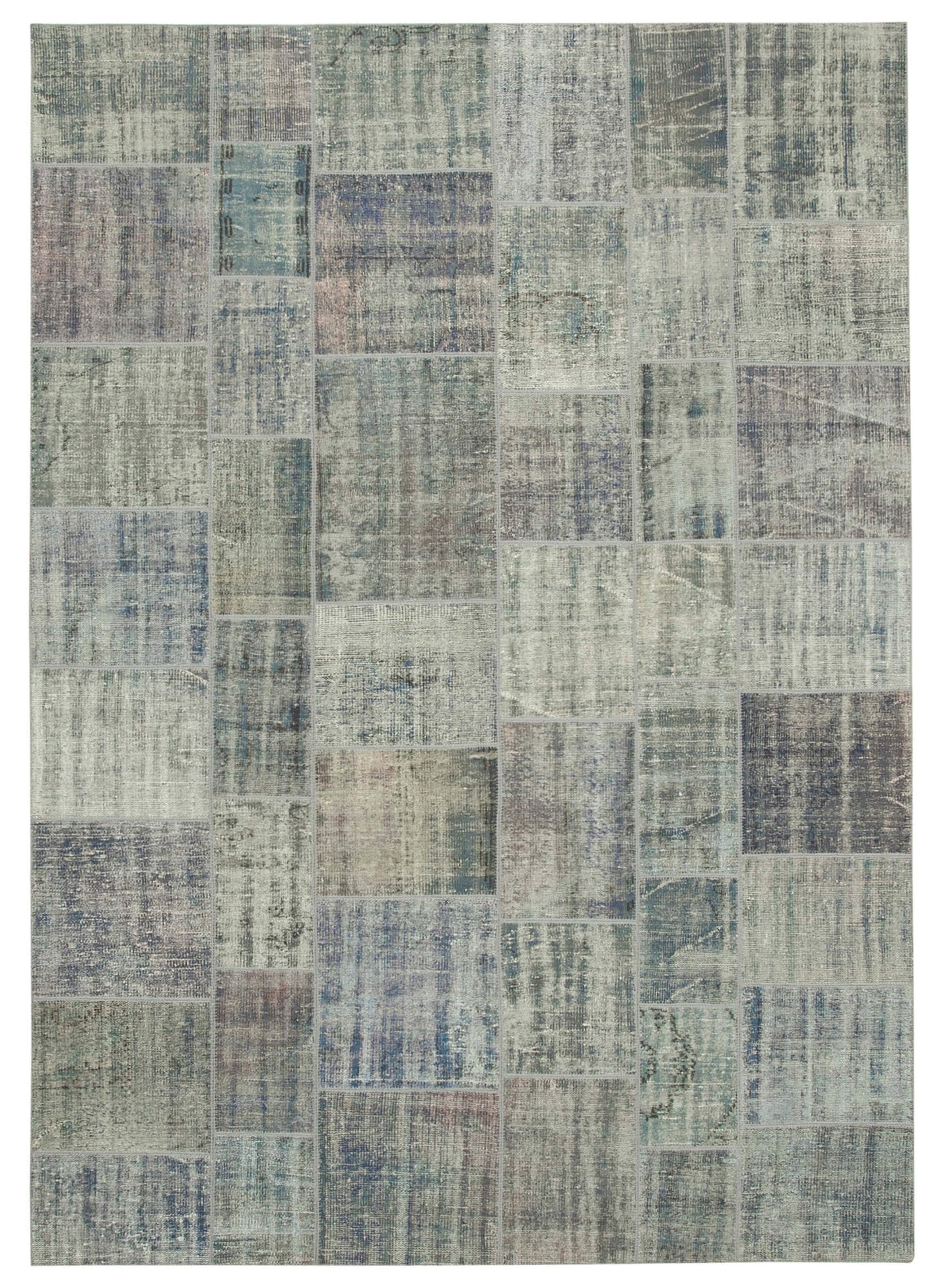 8x12 Blue Patchwork Rug- 20024