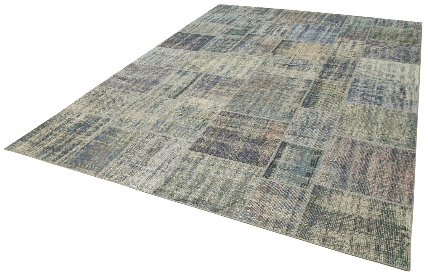 8x12 Blue Patchwork Rug- 20024