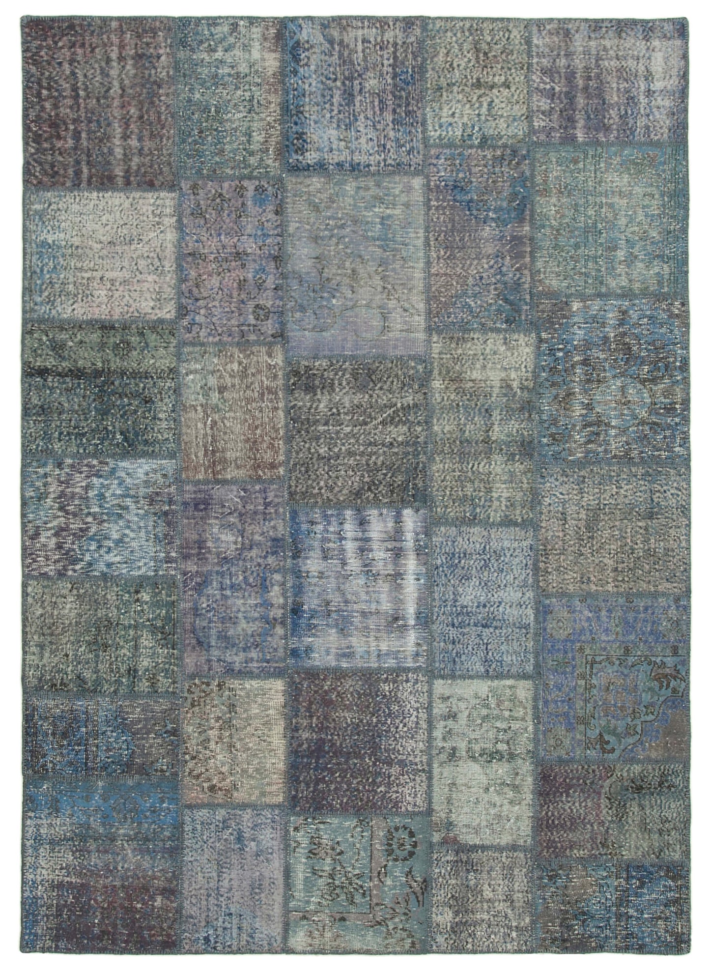 8x12 Blue Patchwork Rug- 20059