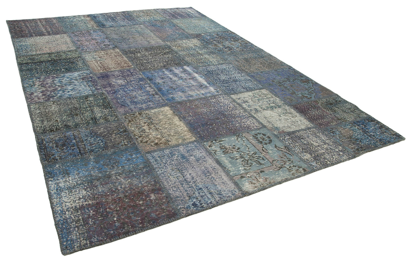 8x12 Blue Patchwork Rug- 20059