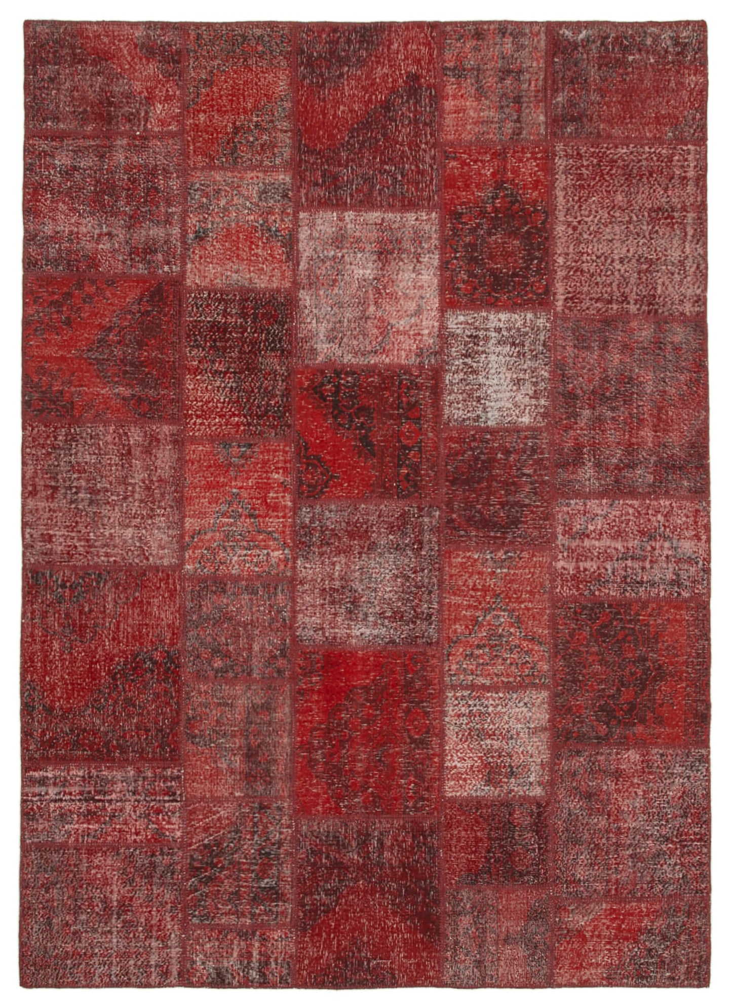 8x12 Red Patchwork Rug- 20060