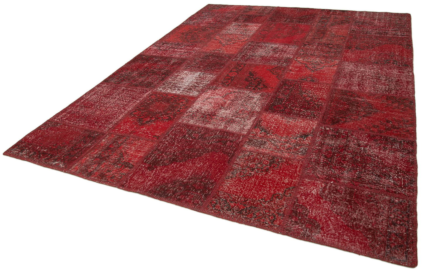 8x12 Red Patchwork Rug- 20060