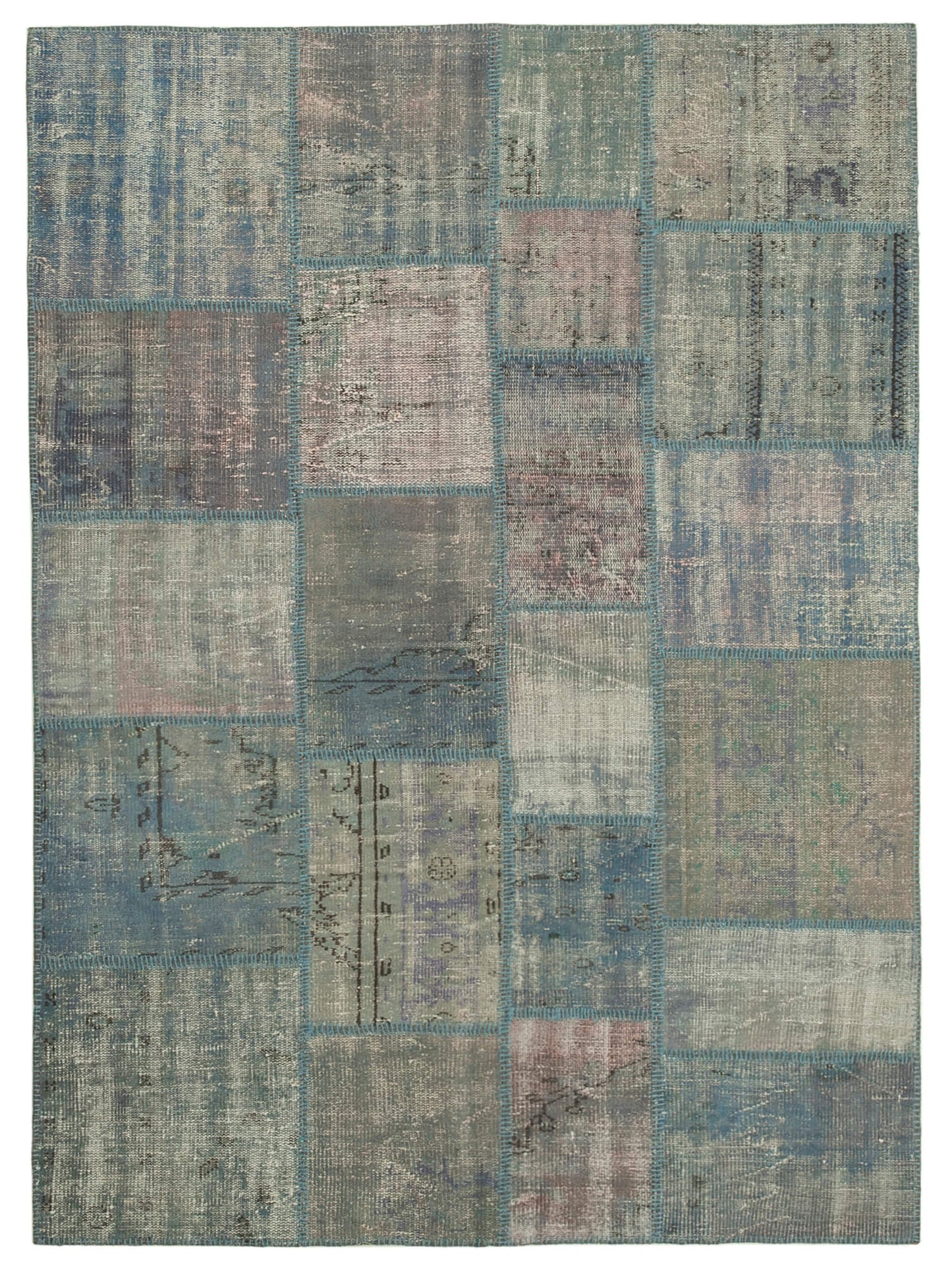 6x8 Blue Patchwork Rug - 20169