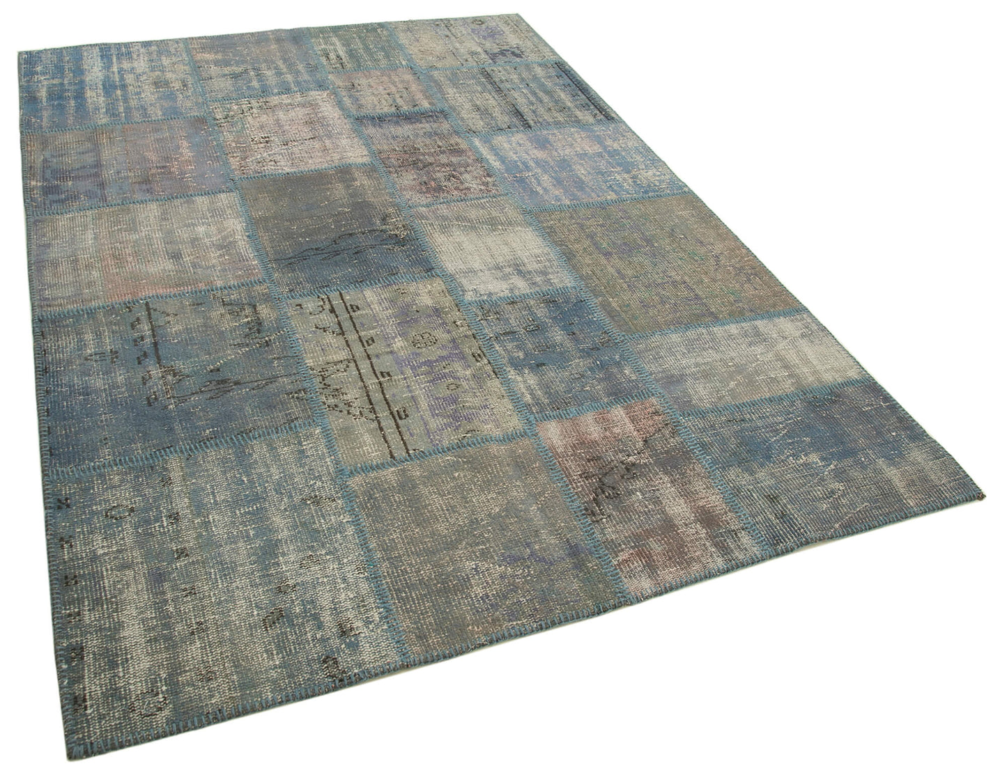 6x8 Blue Patchwork Rug - 20169