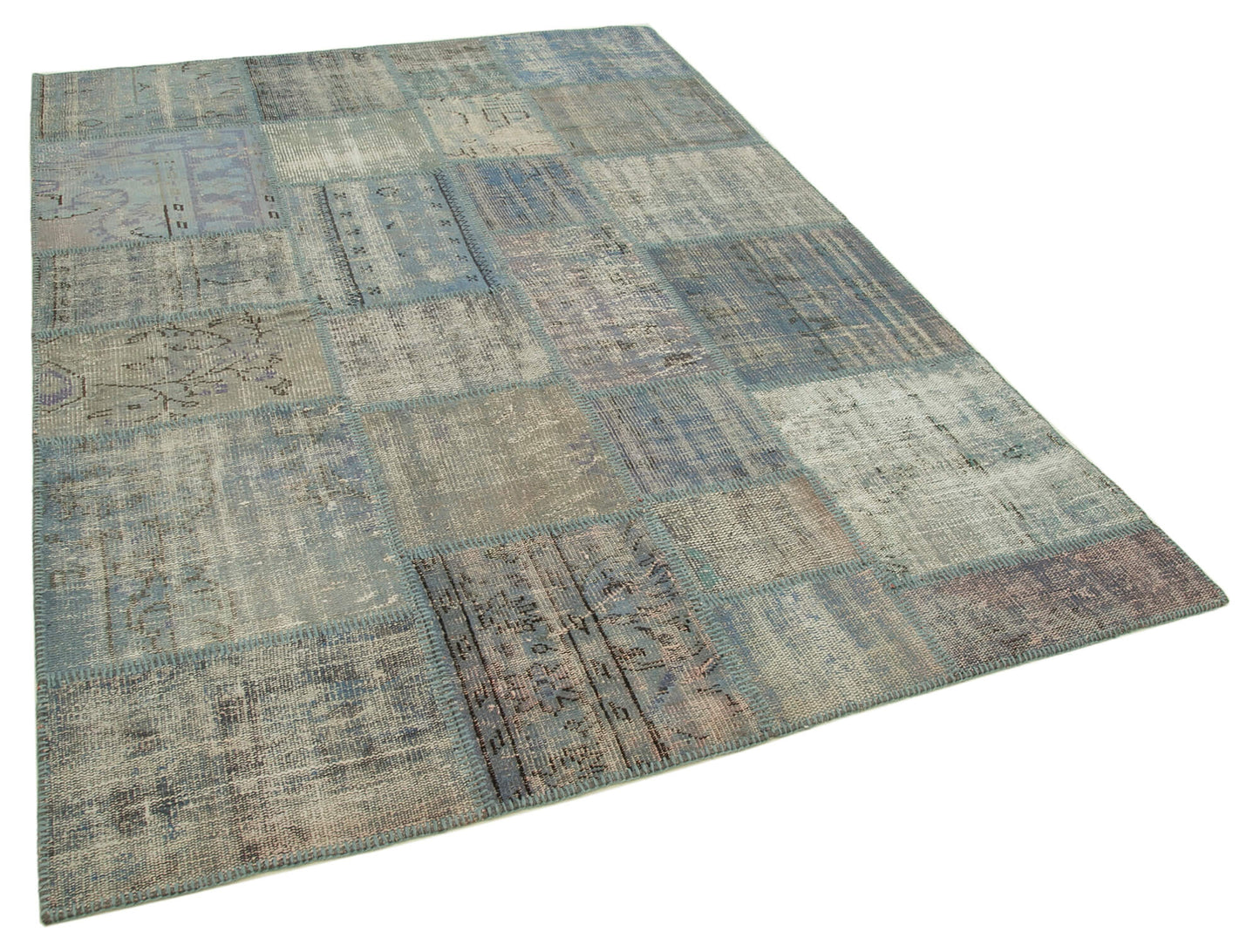 6x8 Blue Patchwork Rug - 20171