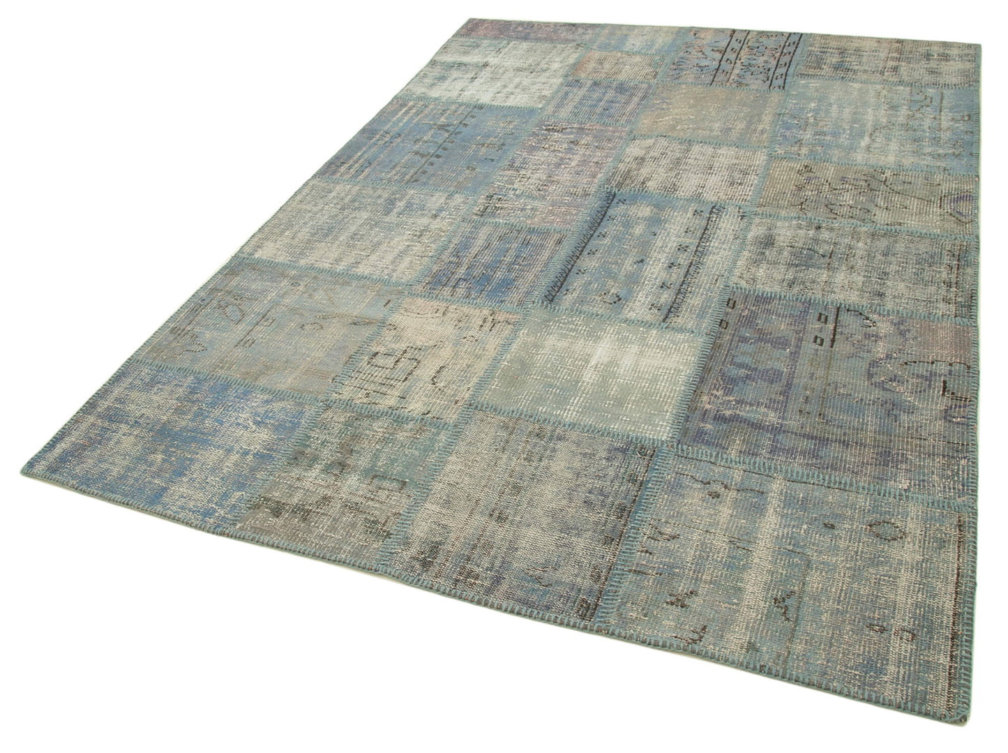 6x8 Blue Patchwork Rug - 20171