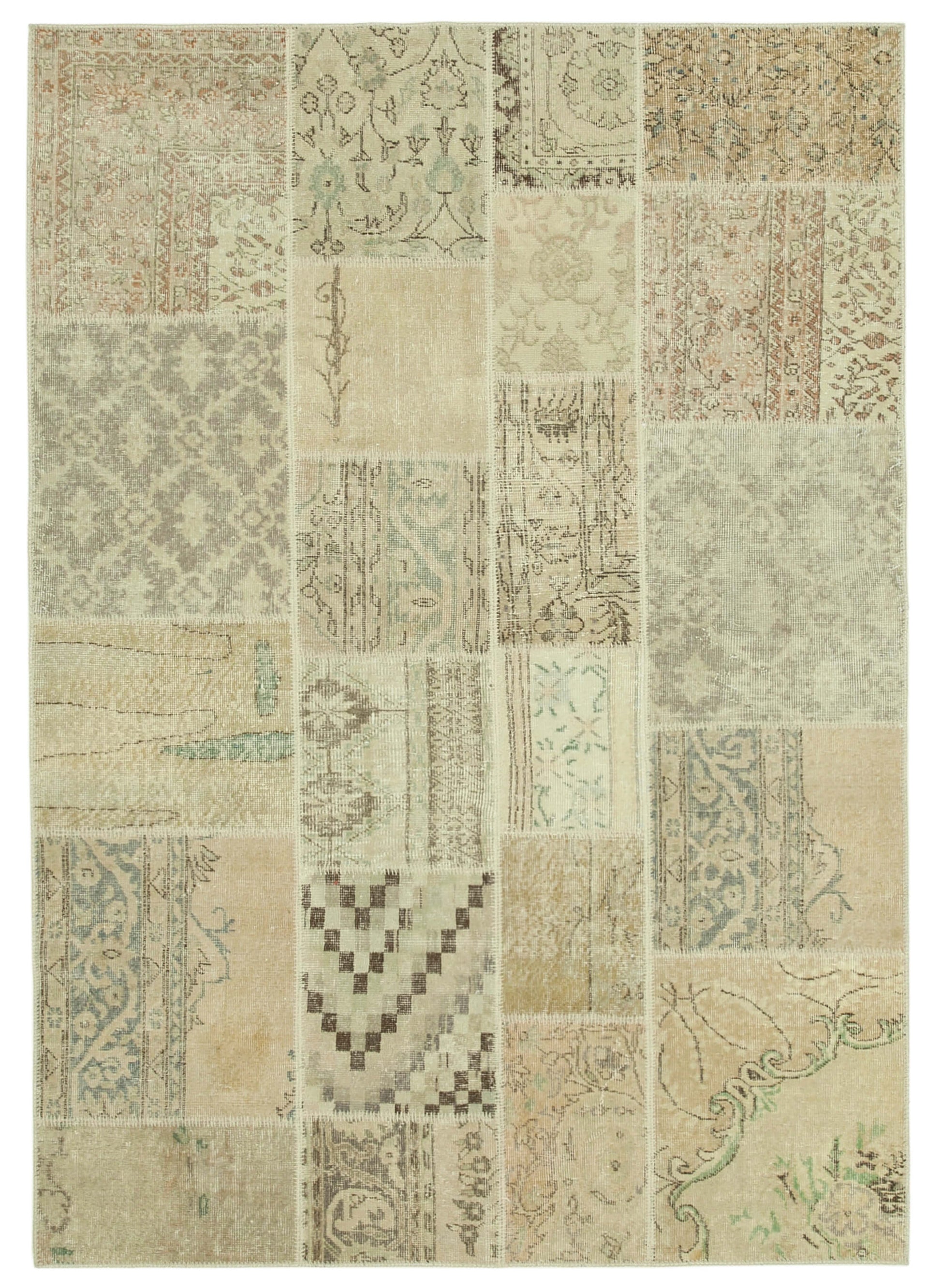 6x8 Beige Patchwork Rug - 20185