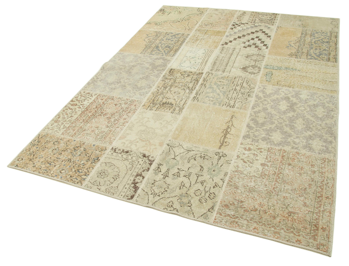 6x8 Beige Patchwork Rug - 20185