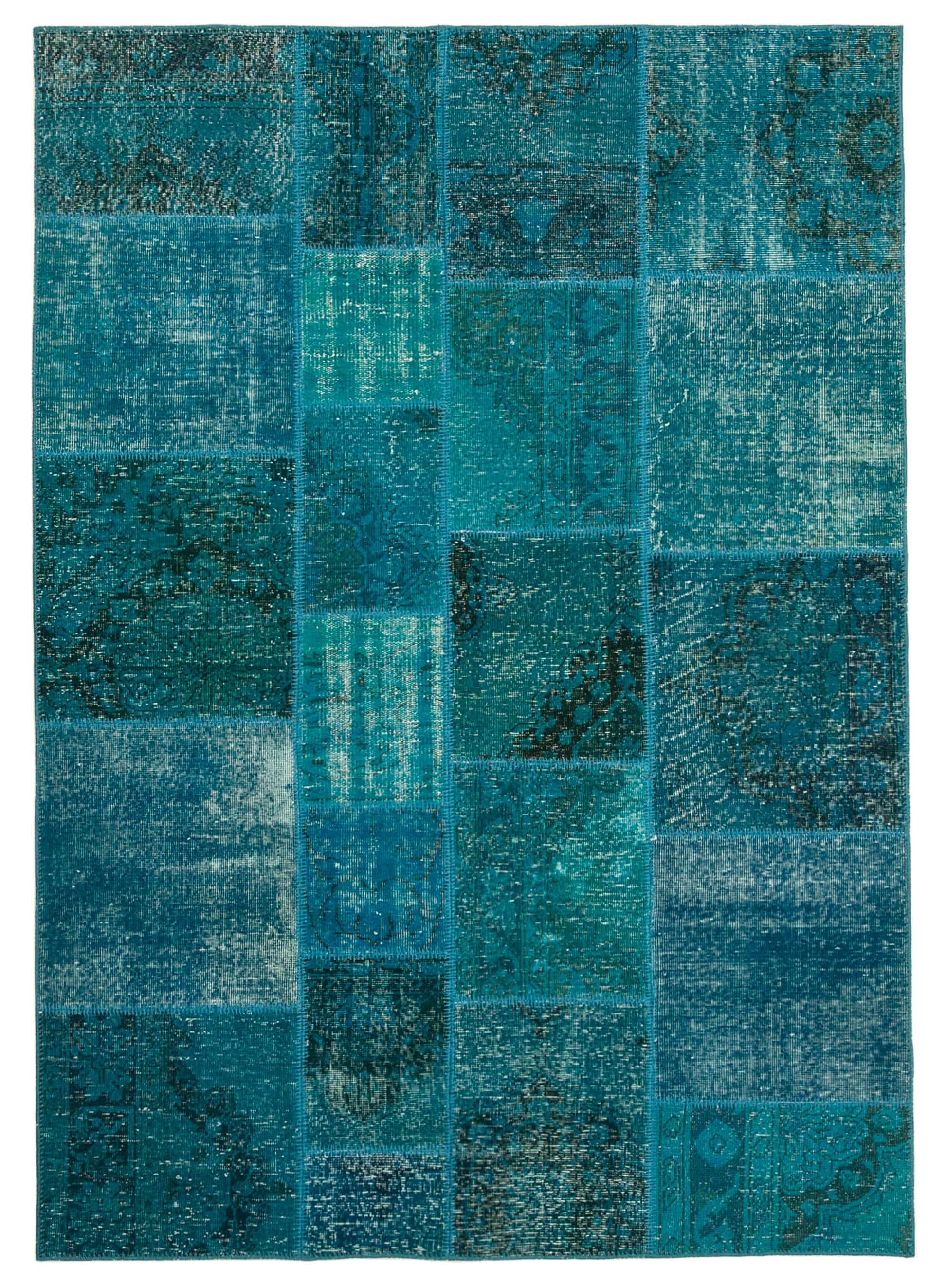 6x8 Turquoise Patchwork Rug - 20230