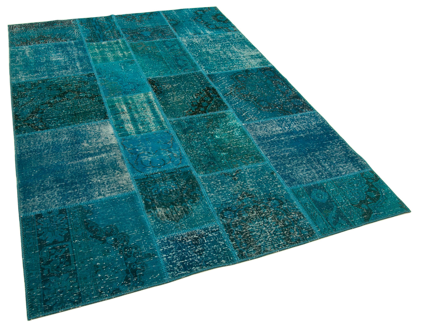 6x8 Turquoise Patchwork Rug - 20230