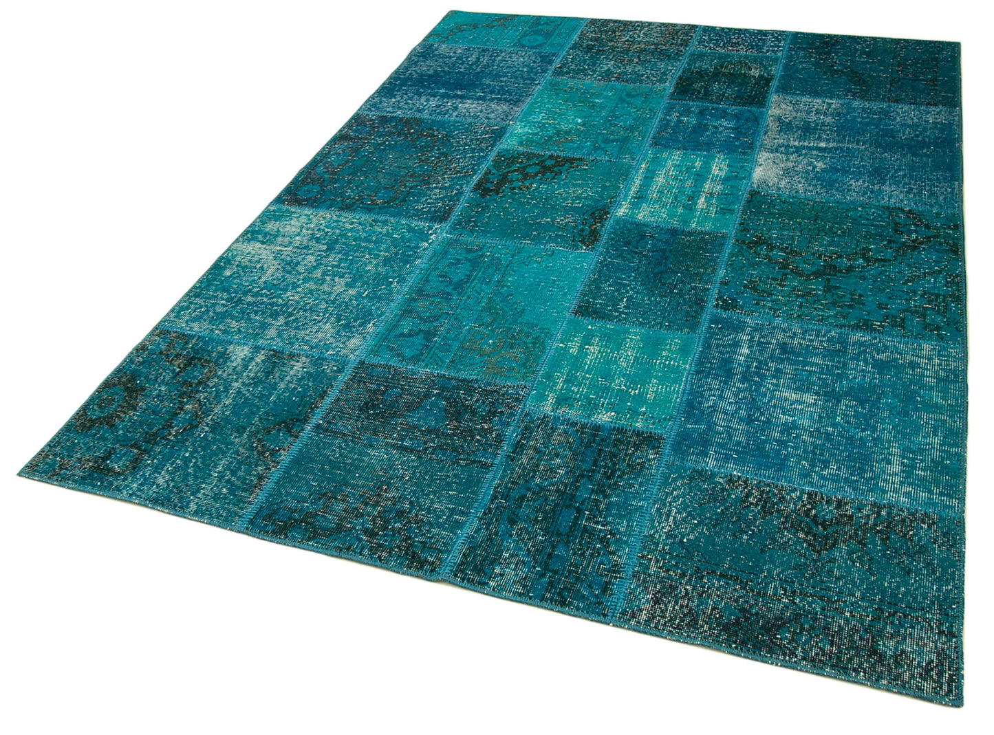 6x8 Turquoise Patchwork Rug - 20230