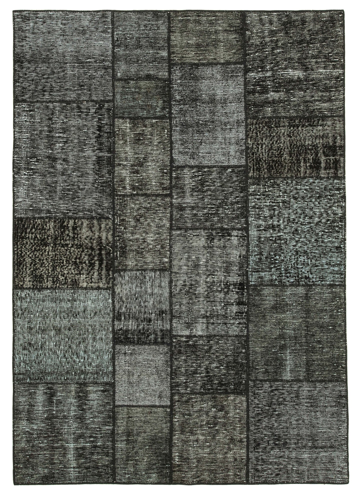 6x8 Black Patchwork Rug - 20244