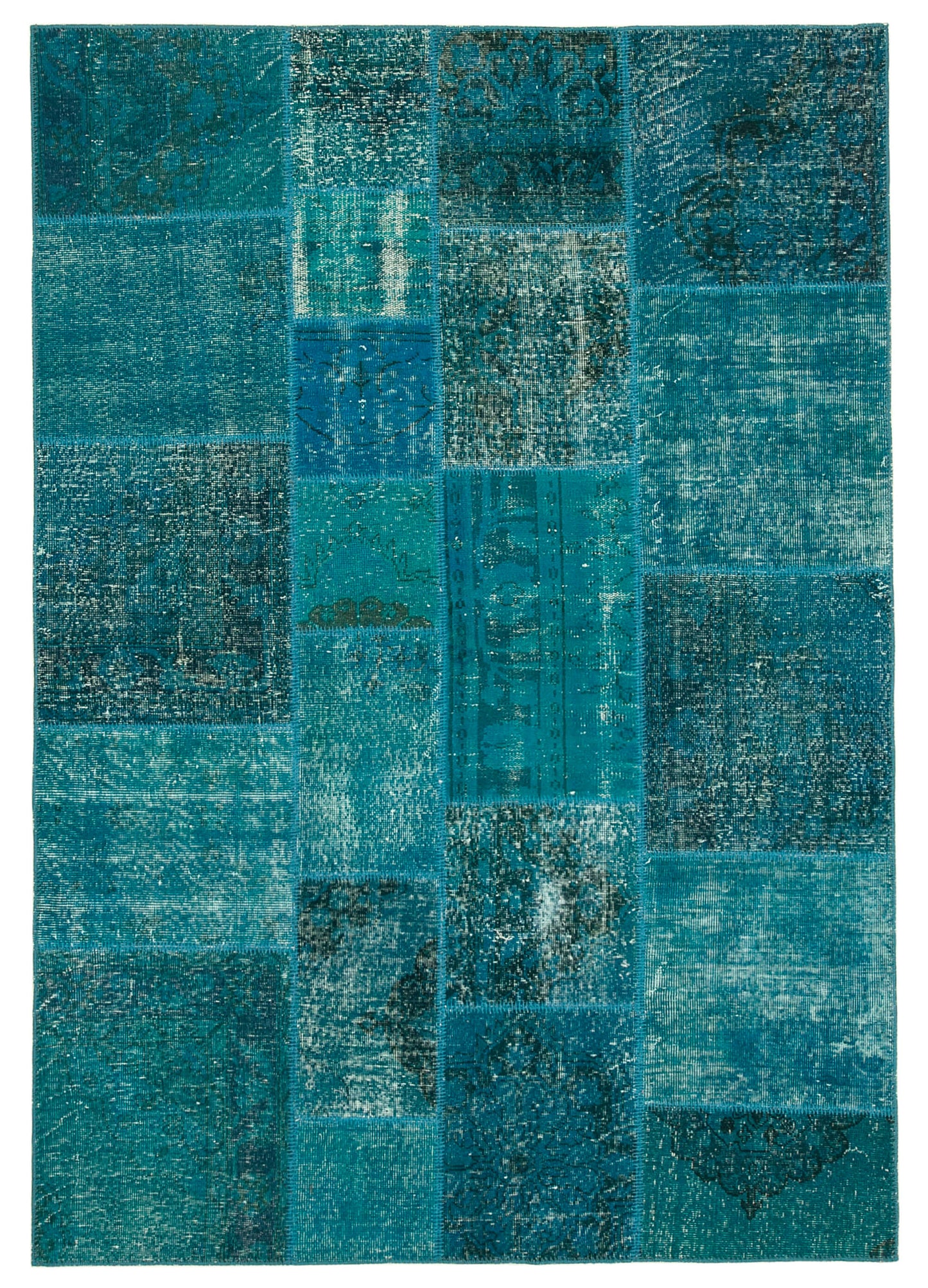 6x8 Turquoise Patchwork Rug - 20253