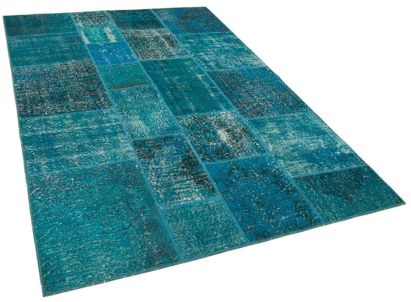 6x8 Turquoise Patchwork Rug - 20253