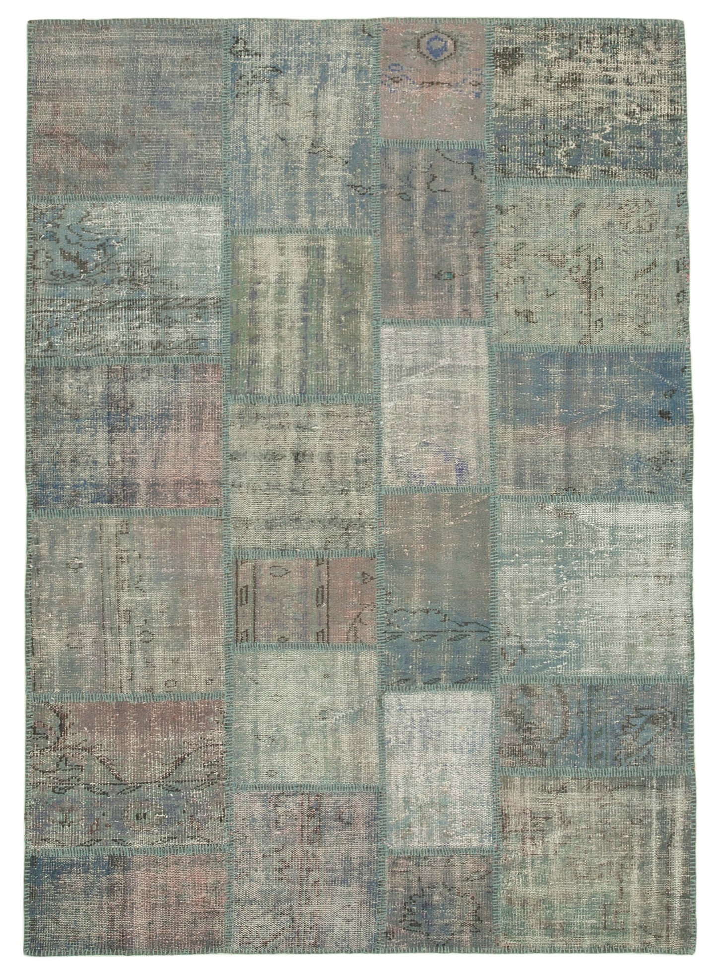 6x8 Blue Patchwork Rug - 20289