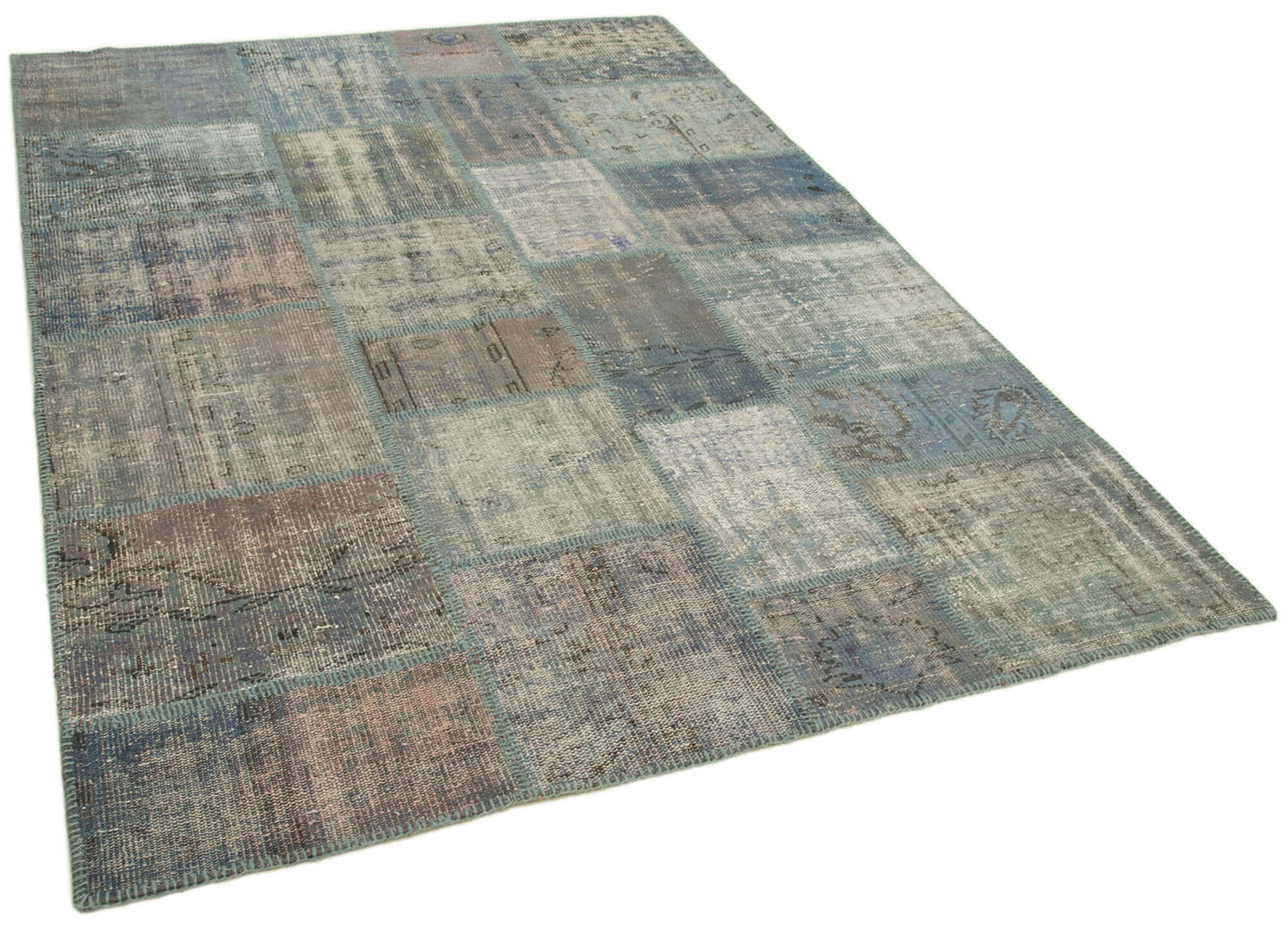 6x8 Blue Patchwork Rug - 20289