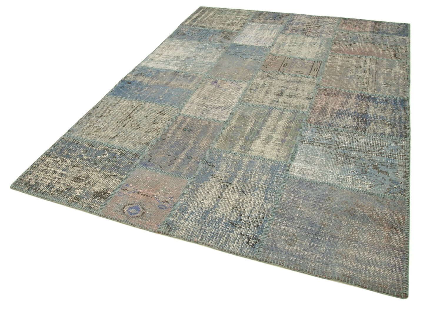 6x8 Blue Patchwork Rug - 20289