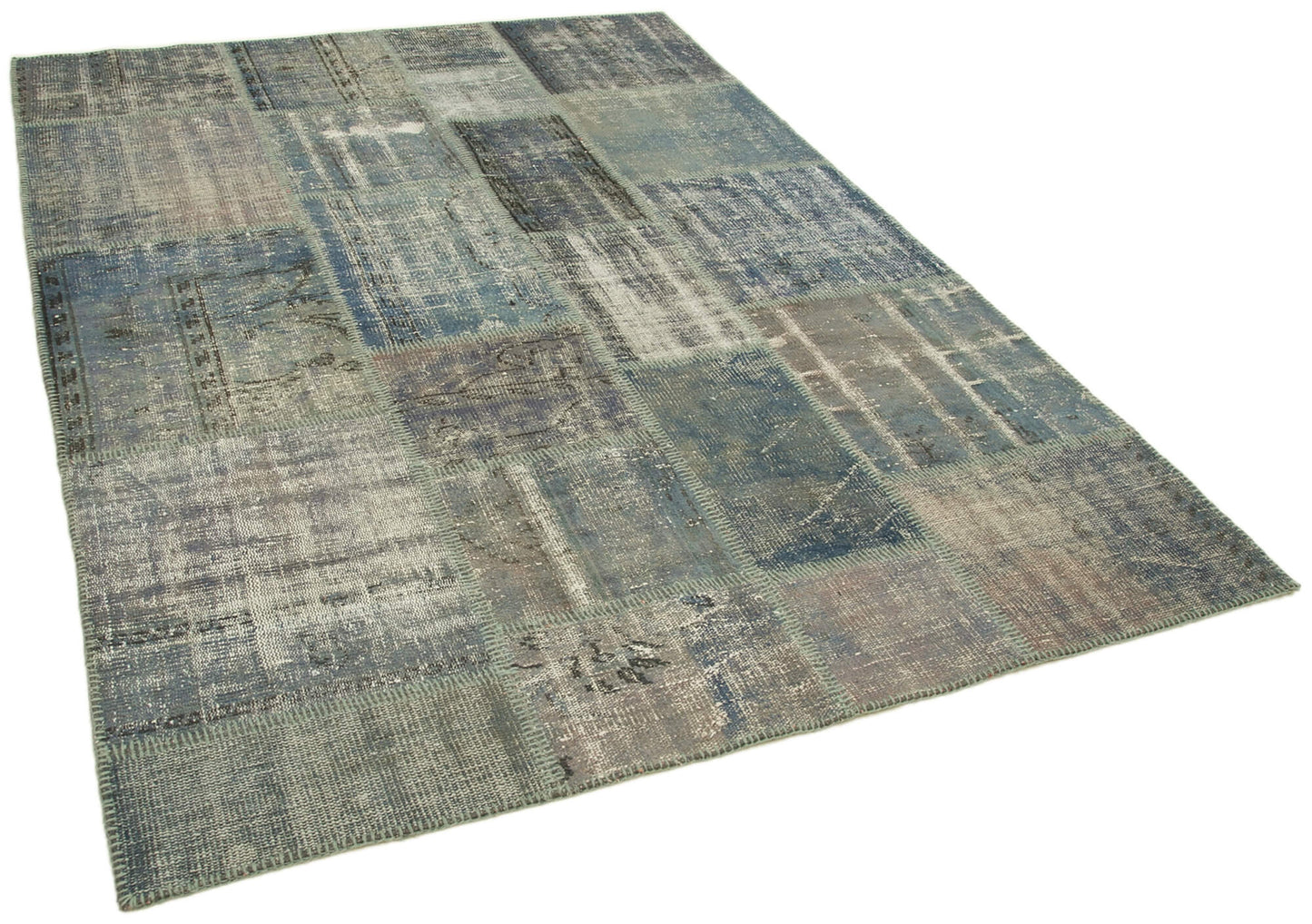 6x8 Blue Patchwork Rug - 20297