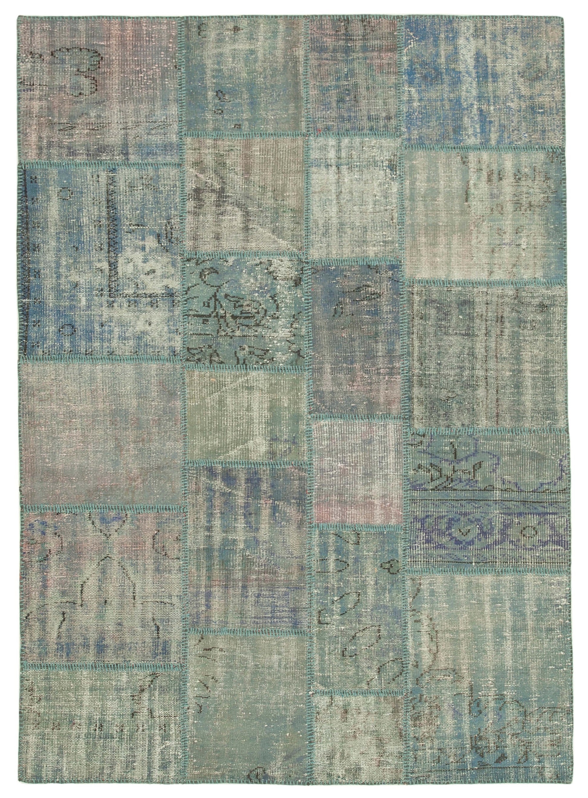 6x8 Blue Patchwork Rug - 20945