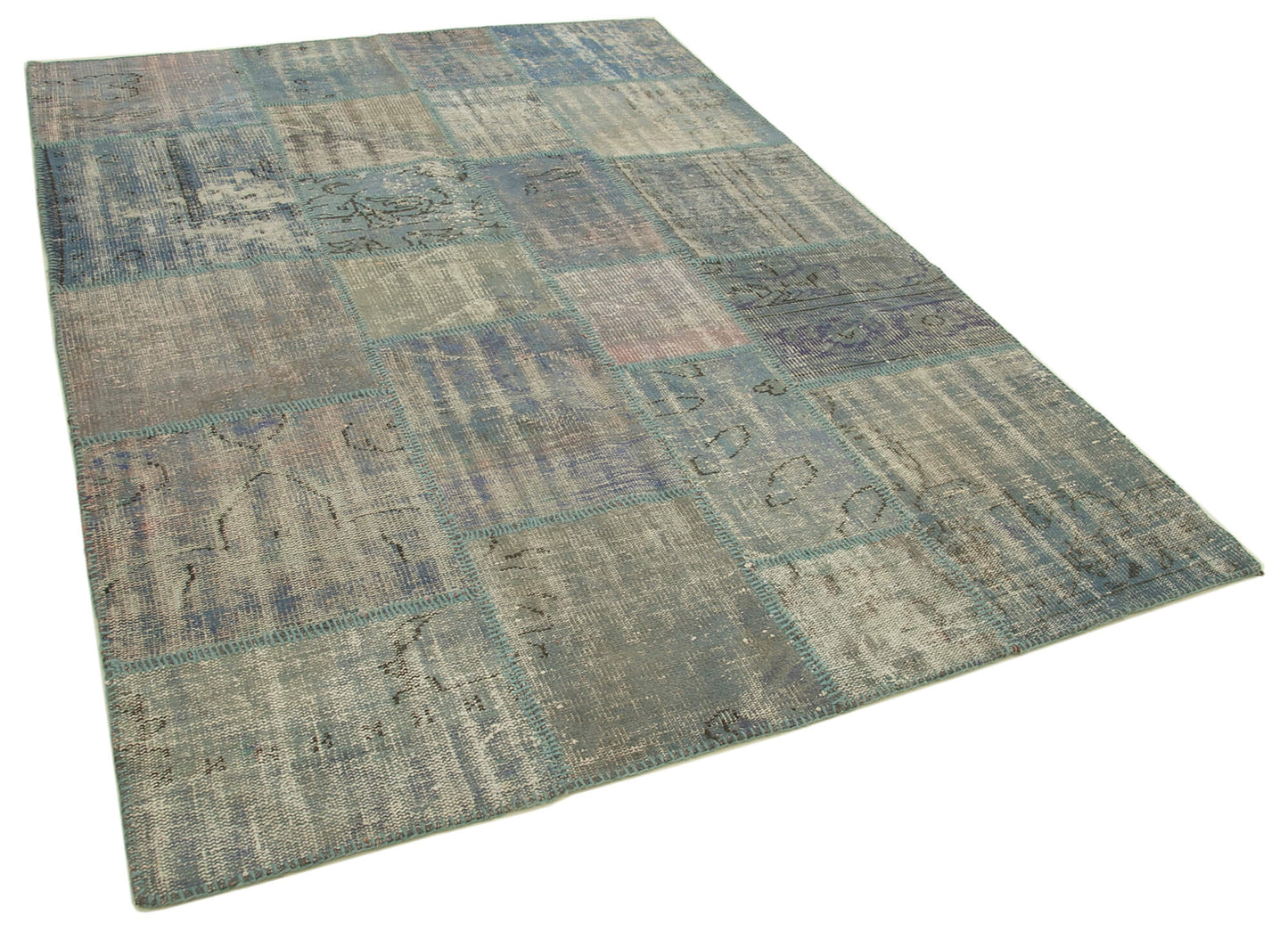 6x8 Blue Patchwork Rug - 20945