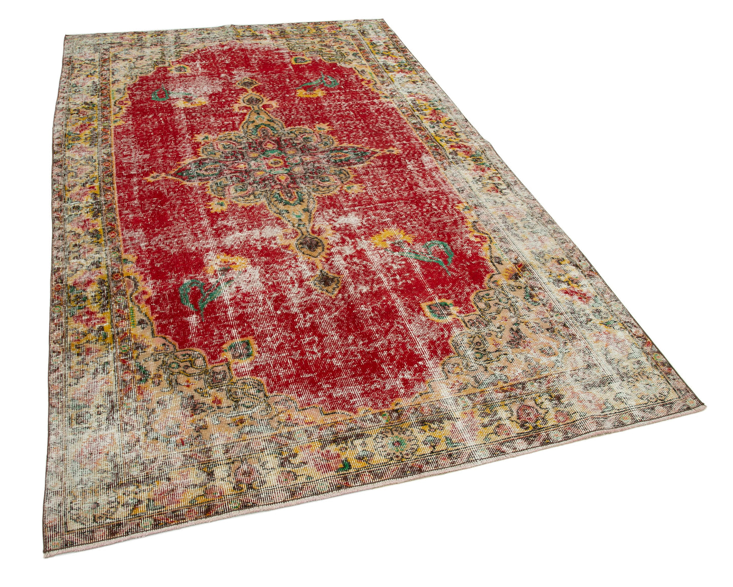 5x9 Red Bohemian Rug  - 21871