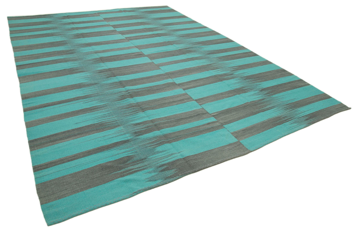 10x13 Turquoise Contemporary Kilim Rug - 21903