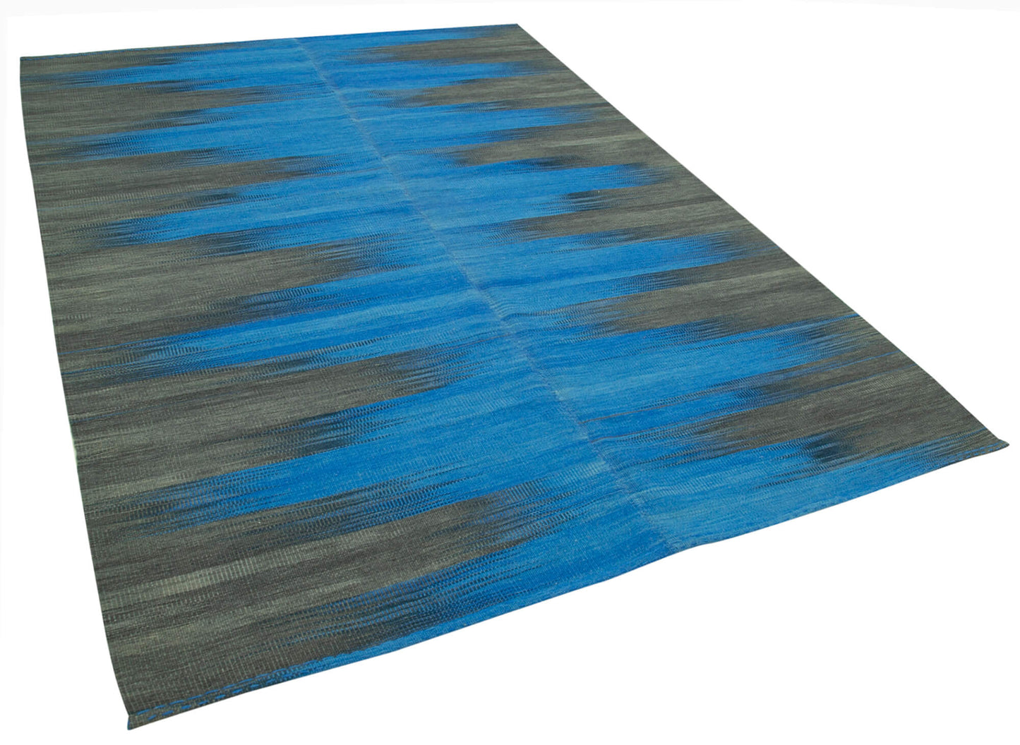 7x9 Blue Contemporary Kilim Rug - 21974