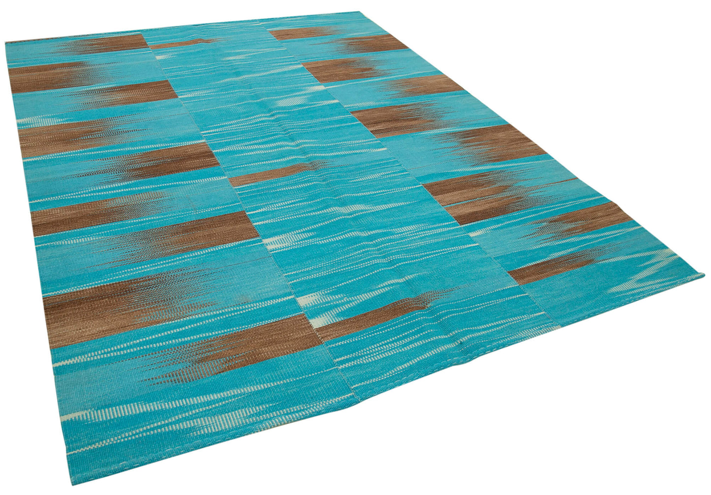 7x9 Turquoise Contemporary Kilim Rug - 21976