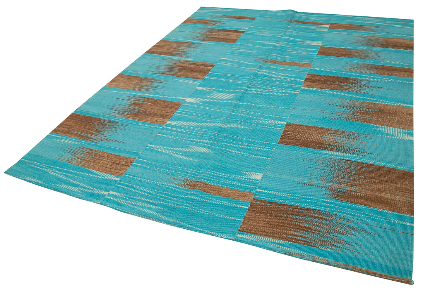 7x9 Turquoise Contemporary Kilim Rug - 21976