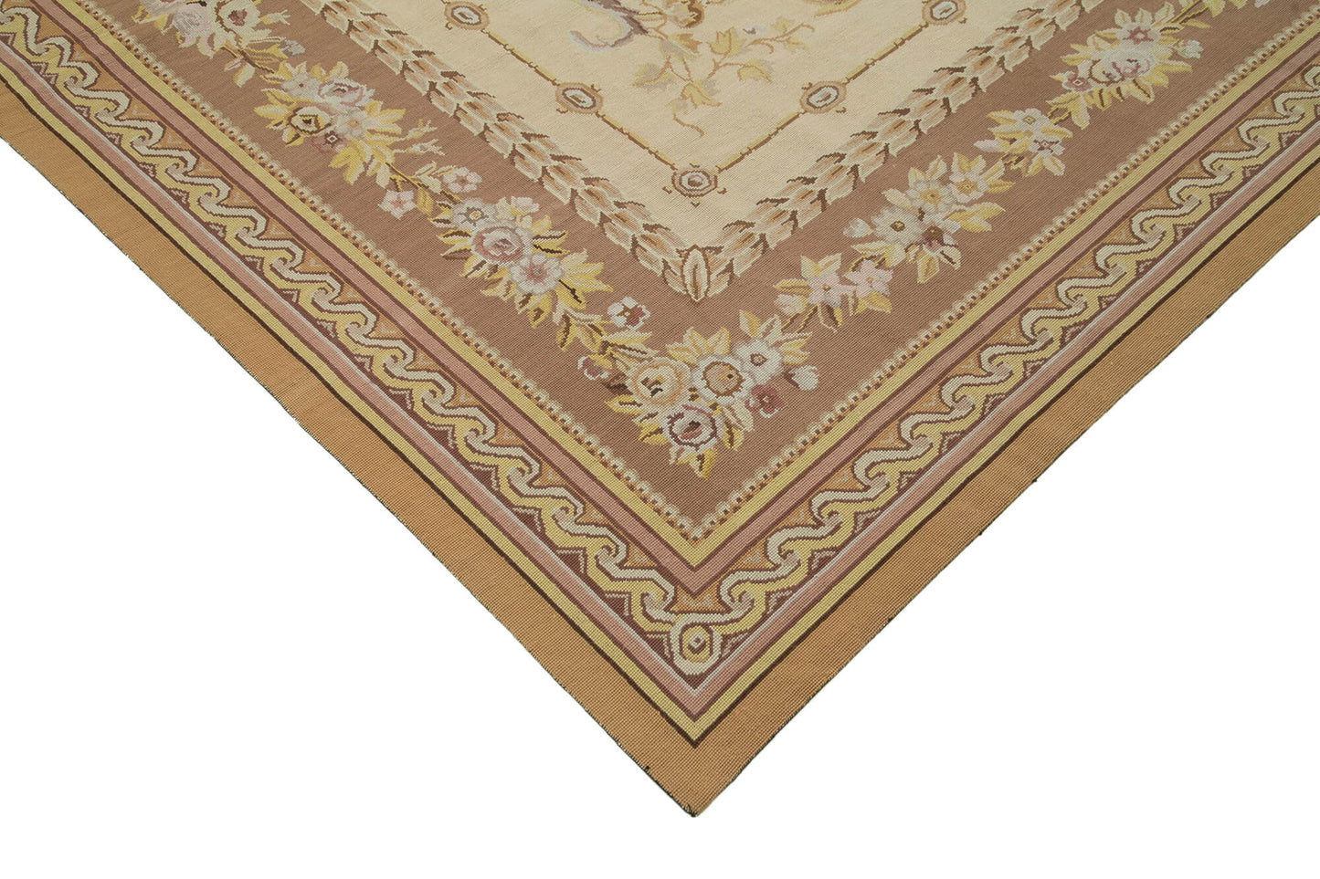 8x10 Beige Needlepoint Kilim Rug - 22071