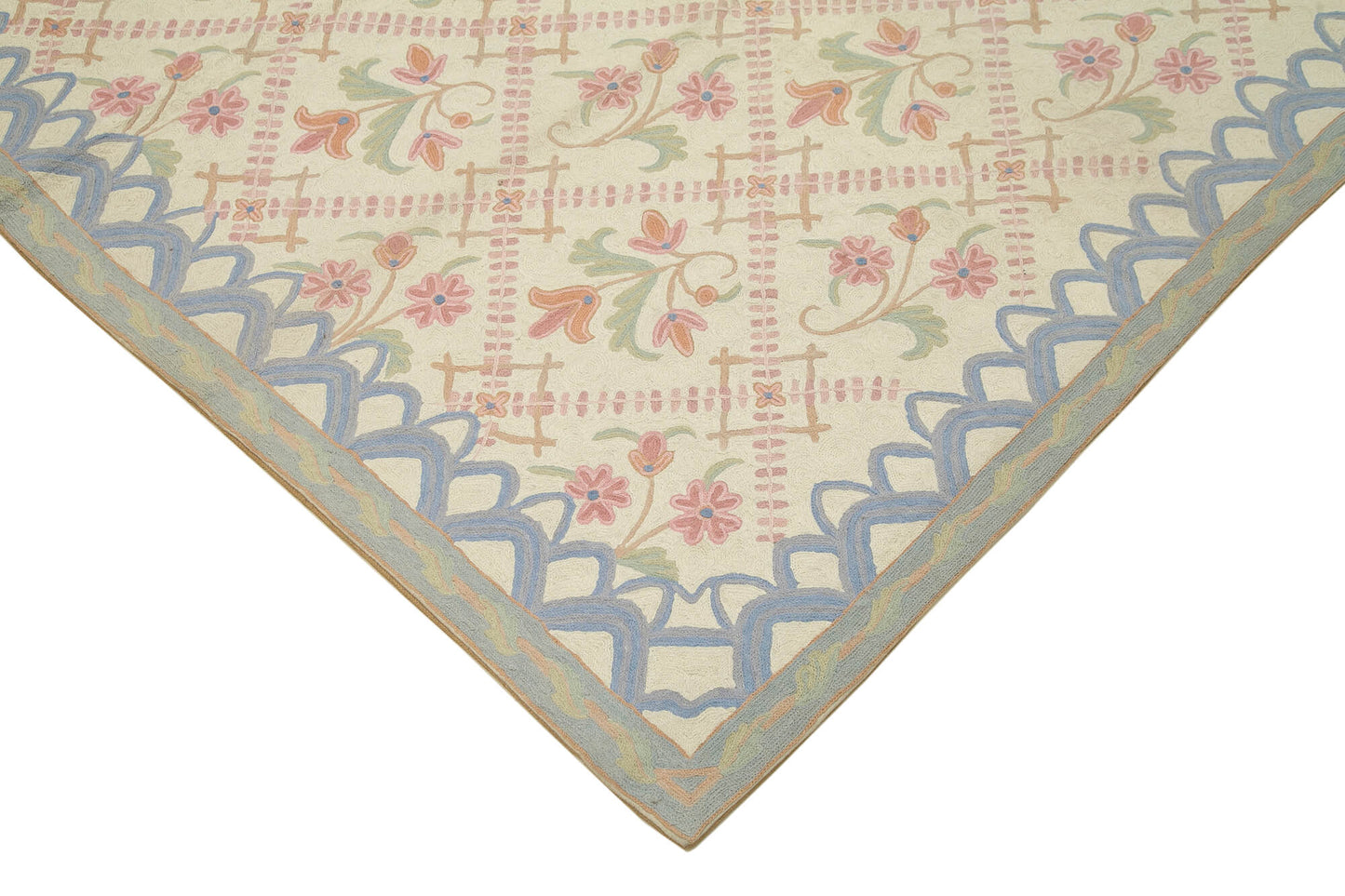 6x9 Beige Needlepoint Kilim Rug - 22090