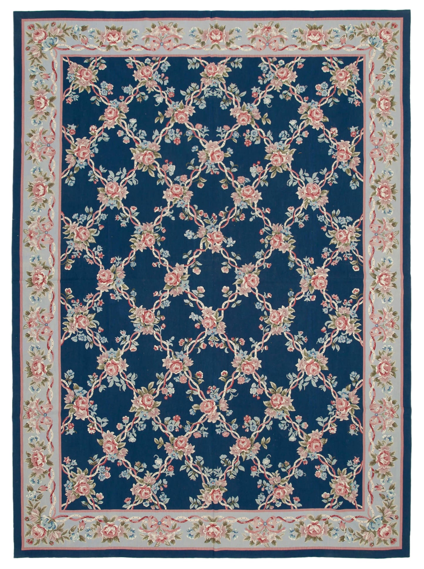 10x14 Blue Needlepoint Kilim Rug - 22091